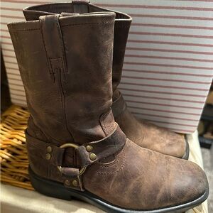 Frye Brown Leather Mid-Calf Boots